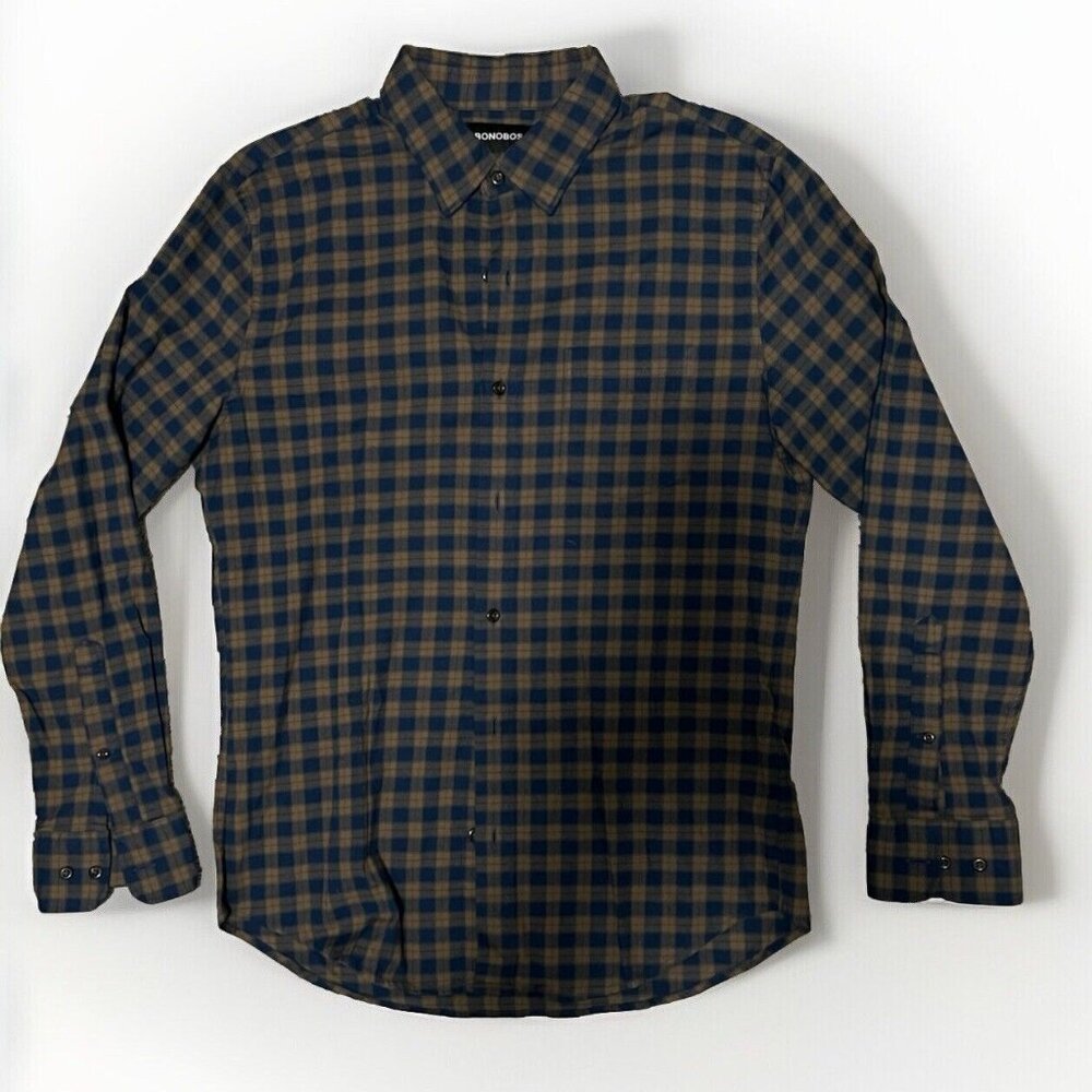 Bonobos Mens Slim Fit Button Up Shirt Long Sleeve Medium Plaid